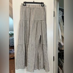 EUC Rylee and Cru slit skirt in gingham